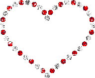 Gif animé coeur de perles rouges